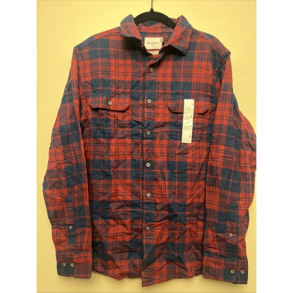 Goodfellow men's flannel shirt, medium, blue/red NWT